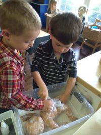 Ben and Cullough baby washing
