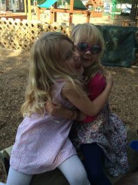 Adair and Avery hugging